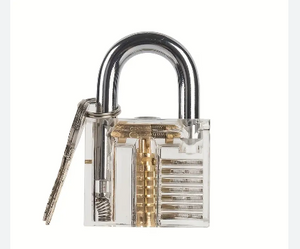 ACRYLIC/BRASS PRACTICE PADLOCK & KEYS, 50MM